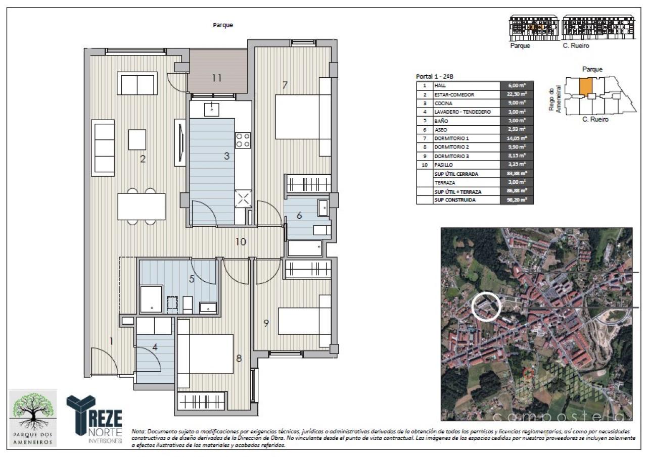 PLANO VIVIENDA 2ºB, Portal 1