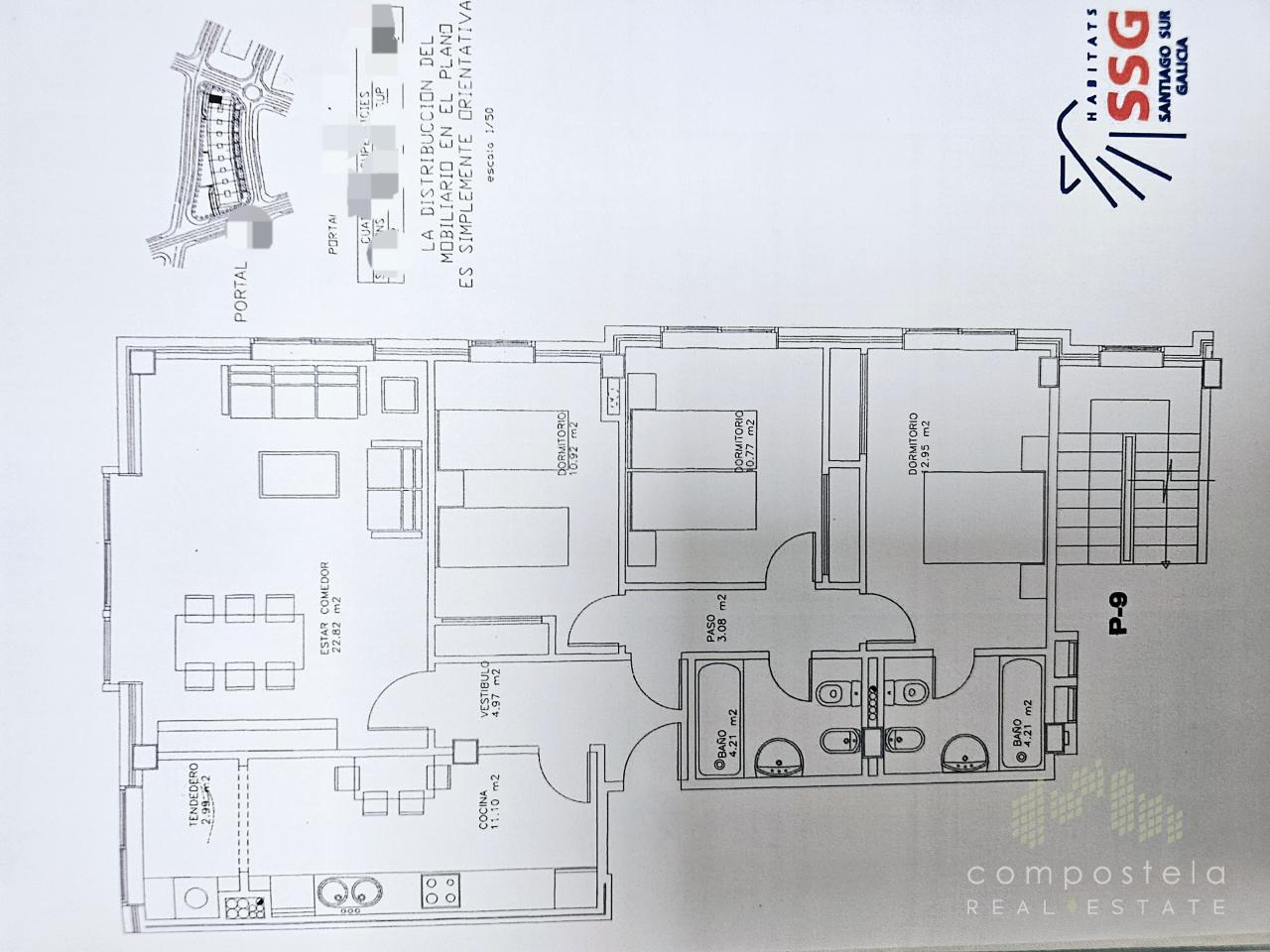 Plano, vivienda completamente exterior